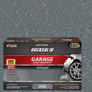 Rust-Oleum RockSolid 180 oz. Dark Gray Polycuramine 2.5 Car Garage Floor Coating Kit