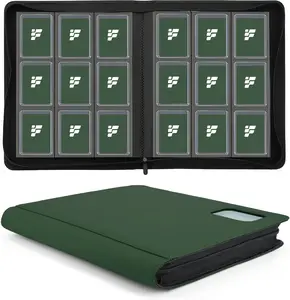 9-Pocket Toploader Card Binder with Clear Window (Dark Green) | Holds 288 (3" × 4") Toploaders – Trading Card Album for TCG, MTG & Sports Cards