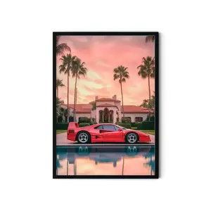 Unframed, Room Decor, Ferrari Print, Ferrari Print, Sport Car Print, Ferrari F40, Red Ferrari, Ferrari Poster, Car Poster, Classic Car Poster, Luxury Car Poster  – 5 Size, 8x12 to 27x40 inch