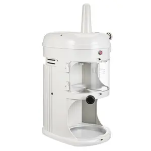Commercial Ice Shaver Crusher, 220lbs/hr Electric Fluffy Ice Snow Cone Machine, 250W 1500RPM Tabletop Fluffy Shaved-Ice Machine for Parties Events Snack Bar, Home and Commercial Use (White)