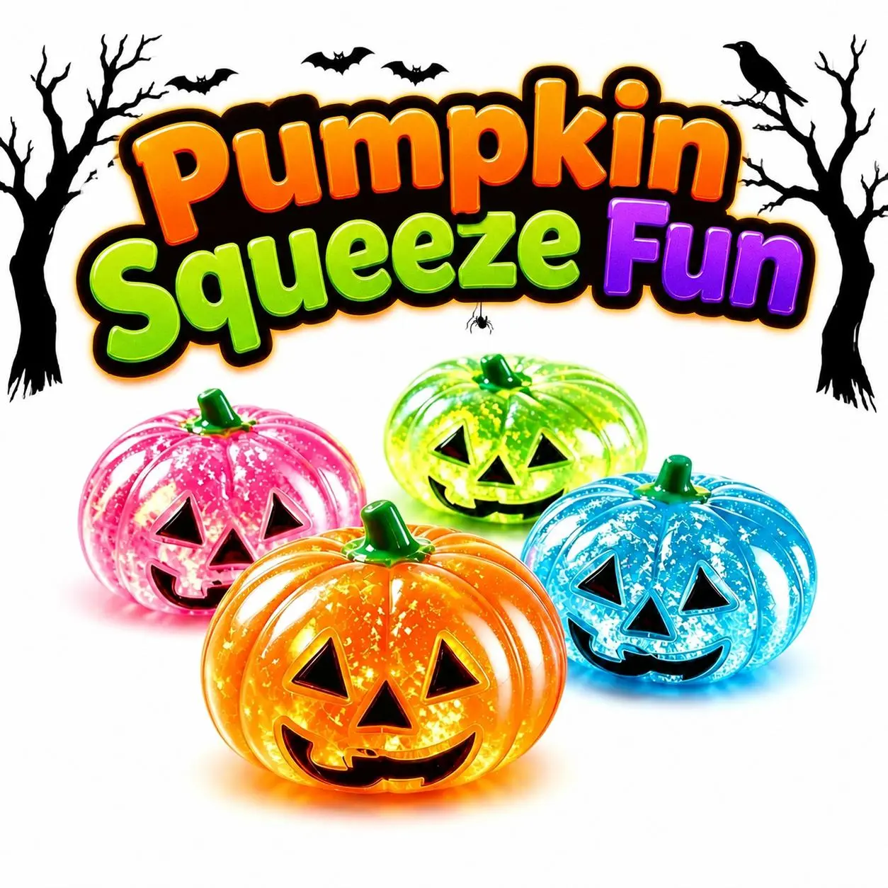 Halloween Pumpkin Squishy Toy, Slow Rebound Pinch Stress Relief Fidget Ball for Anxiety & Relaxation