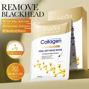 10 pieces per box of collagen blackhead removal peel-off nose strips, perfectly suitable for oily, combination, and sensitive skin. Unclogs pores, controls excess oil, and says goodbye to rough nose texture!