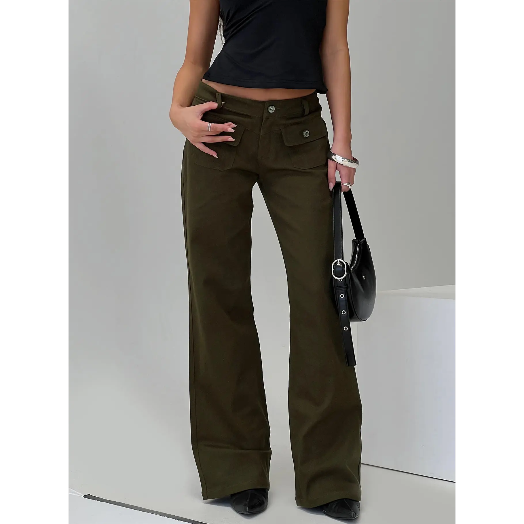 Benicale Low Rise Cargo Pants Olive