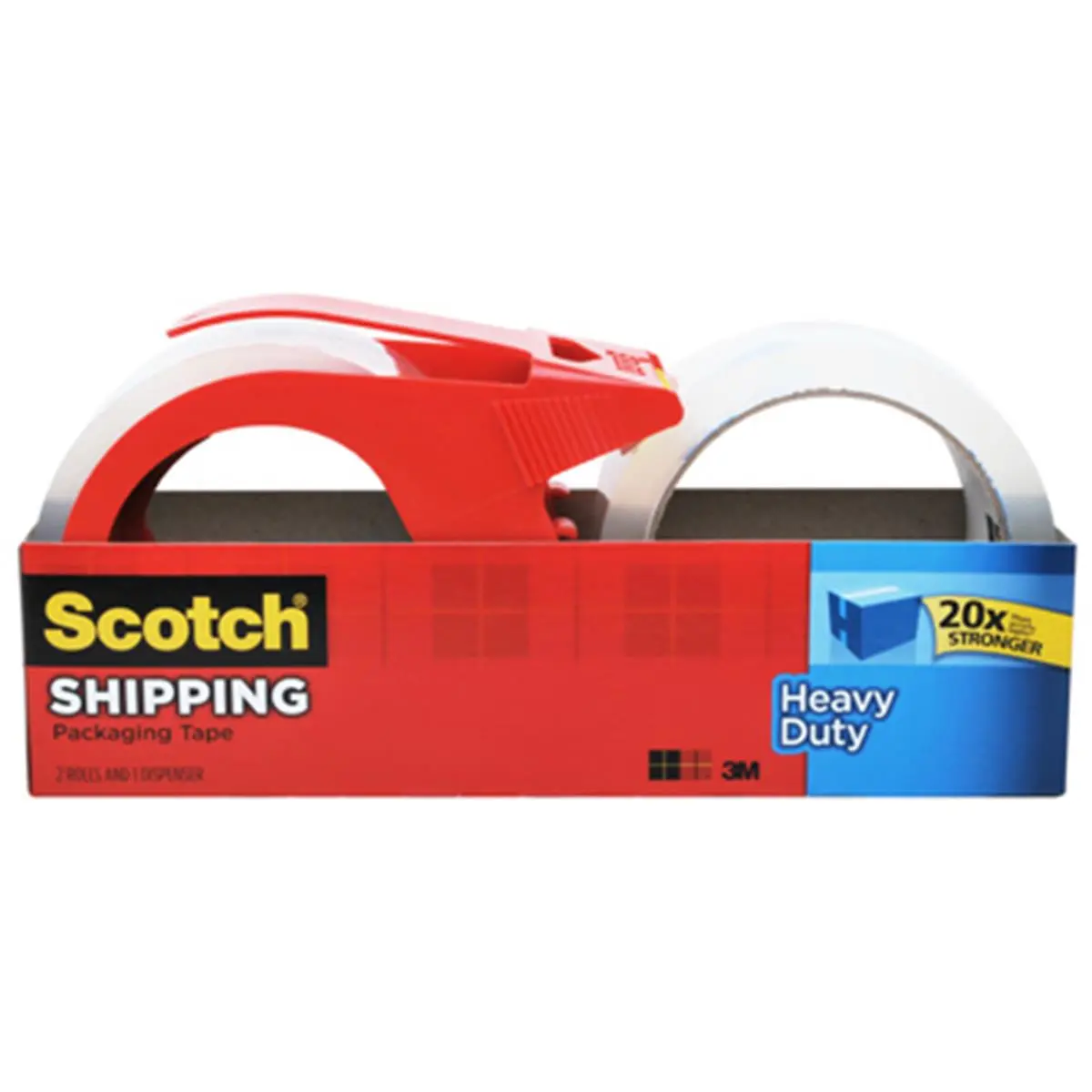 3M 3850-2-1RD Adhesive Stick Packaging Tape, 1.88 in. x 54.6 yd. Heavy-Duty Shipping Tape, Adhesive Packaging Tape