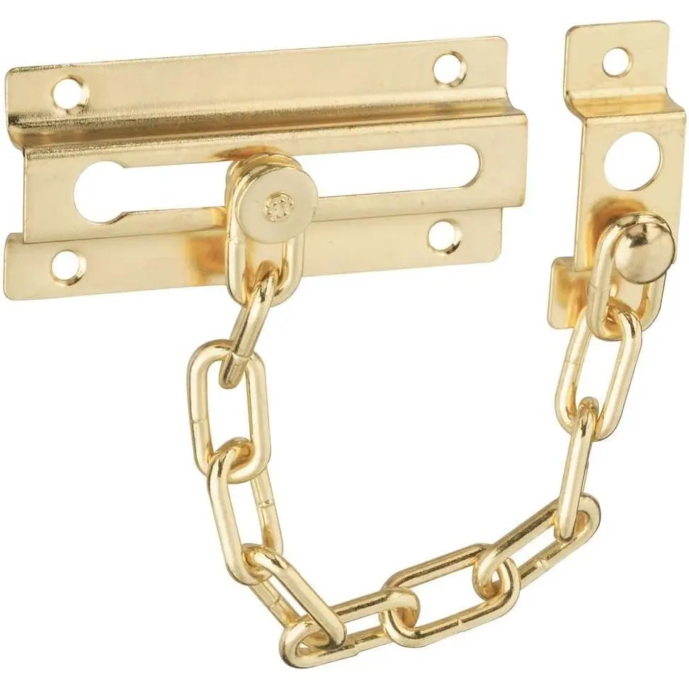 N183-590 V807 Door Chain in Brass,1/2" x 6"