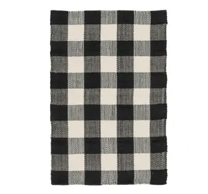 24" x 36" Black & White Outdoor Layering Rug for Pets and Kids