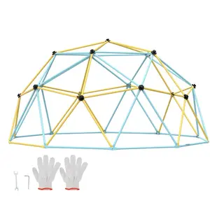 VEVOR Climbing Dome, Jungle Gym Supports 750LBS and Easy Assembly, 10FT Geometric Dome Climber Play Center for Kids 3 to 10 Years Old, with Climbing Grip, Outdoor Backyard Play Equipment for Kids