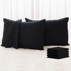 Queen Pillow Cases 4 Pack 100% Brushed Microfiber Beige Pillowcases Soft & Breathable All Seasons Pillow Covers with Envelope Closure for Women Men, Queen Size 20x30 Inches