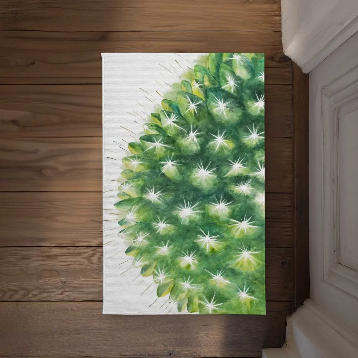 212 MAIN Scandinavian Loop Watercolor Mini Cactus Art-Themed Doormat, 21x34 in. Polyester, Indoor-Outdoor Textile Household Decor, Art-Themed Doormats