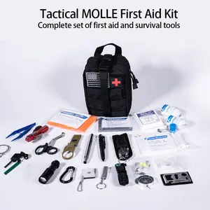 Tactical MOLLE IFAK First Aid Kit, Waterproof Military Trauma Medical Pouch, Portable EDC Survival Emergency Bag for Car Camping Hunting Hiking Bug Out Bag Outdoor Gear