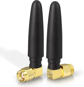 Compact WiFi Antenna 2.4GHz 5GHz Dual Band RP-SMA  Antennae Right Angle (2-Pack) for PC Computer Network Card  Router  Camera