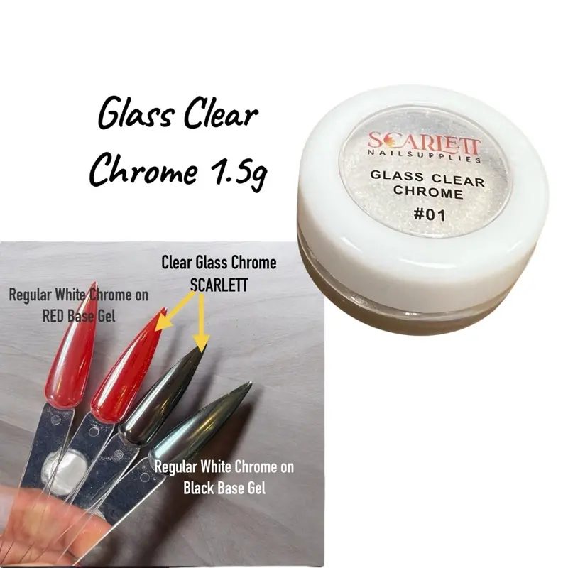 Glass Clear Chrome Powder for Nails 1.5g