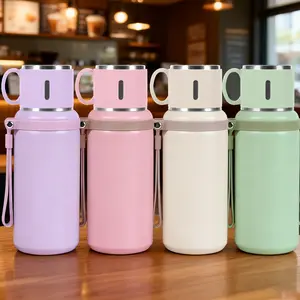 1pc 20 oz Cup Stainless Steel Water Bottle Black Pink Green Yellow Purple tumbler Leakproof Double Layer Insulated Large Capacity Needed for Gym, Hiking, Travel Ideal Birthday Christmas Gift Vacuum Insulated Tumbler