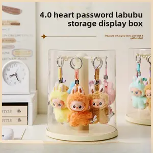 Dustproof Hanging Plush Display Organizer Box, Partial Rotatable Design with Clear Cover, Storage Solution for Collectible Plush Dolls & Cartoon Toys