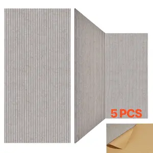 Summervibes VEVOR 5PCS Acoustic Panels with Self Adhesive, 47.2x 23.6 inch Sound Proof Foam Panels, Polyester Fiber Soundproof Wall Panels High Density, for Home, Studio, Office, Theater, Camel