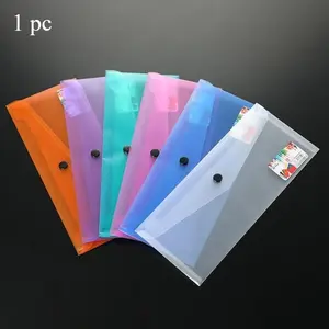 1Pc Plastic File Bag A6 Clear Envelope Folders Document Storage Bag File Folder