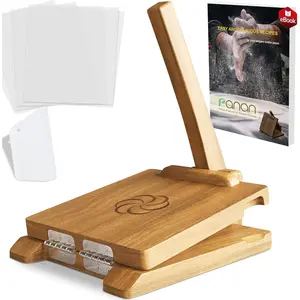 Wooden Tortilla Press Mexican Tortillera Presser Made from Natural Food-Wood - Large Wood Pataconera with 50 Pieces Paper, Dough and Recipes eBook (Square 10")