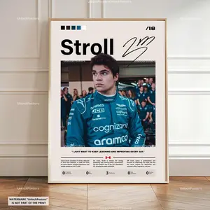 [Racing Gear - Sale Up To 40%] [No Frame] Lance Stroll Aston Martin F1 Poster, Grand Prix Racing Driver Art, Formula 1 Wall Decor, Motorsport Artwork, Gift for Aston Martin Supporters