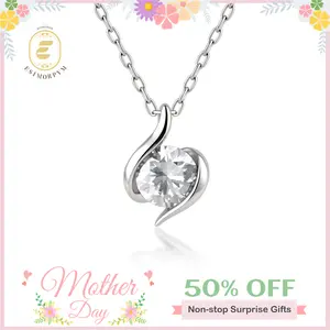 Moissanite 1ct Exclusive Memory Twist Radiance Pendant Necklace Birthday Wedding Engagement Anniversary Valentine's Day Daily Wear mothersdaygift