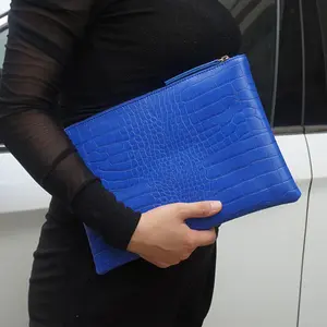 Fashion Women Clutches Crocodile Grain PU Leather Envelope Clutch Purse Bag