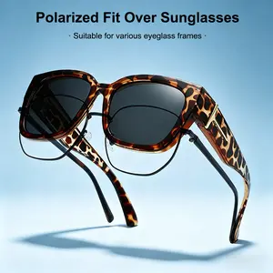 Trendy Unisex Polarized Fit Over Sunglasses,Fashion UV400 Anti-Glare Shades for Prescription Glasses,Lightweight Stylish Eyewear for Daily Wear,Travel&Commute