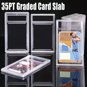 Durable Premium Trading Card Protector Sleeves with Snap Closure | 135x80x6.3mm Removable Graded Card Holder for Sports Cards & Collectibles, Plastic Case, Trading Card Toploaders