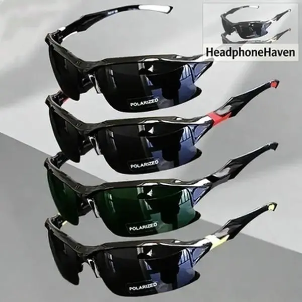 4 Pack Polarized Sports Eyewear for Men - Lightweight Rimless Sun Protection Shades, Trendy Oversized Square & Cat Eye Styles for Running, Driving, Outdoor Activities, Sunglasses