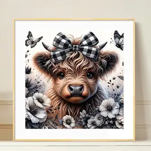 Cow Animal 5D DIY Diamond Painting Kits No Frame,Full Round Gems Mosaic Art New Tools Home Decoration