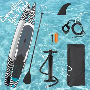 Paddle Board 14'x25’’ Inflatable Paddle Board with Complete SUP Accessories, Anti-Slip EVA Deck, Air Pump, Removable Fins, Carrying Handle, Backpack for Adult