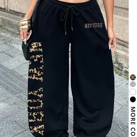Women's Butterfly Knot Sweatpants, Streetwear Hip-Hop School Style, Casual Fashion Trendy Sportswear, All Seasons Fitted Long Pants, Sports Bottoms, Outdoor Workout Sweatpants, Casual Athletic Pants, Athleisure Pants, Drawstring Waist Sweatpants
