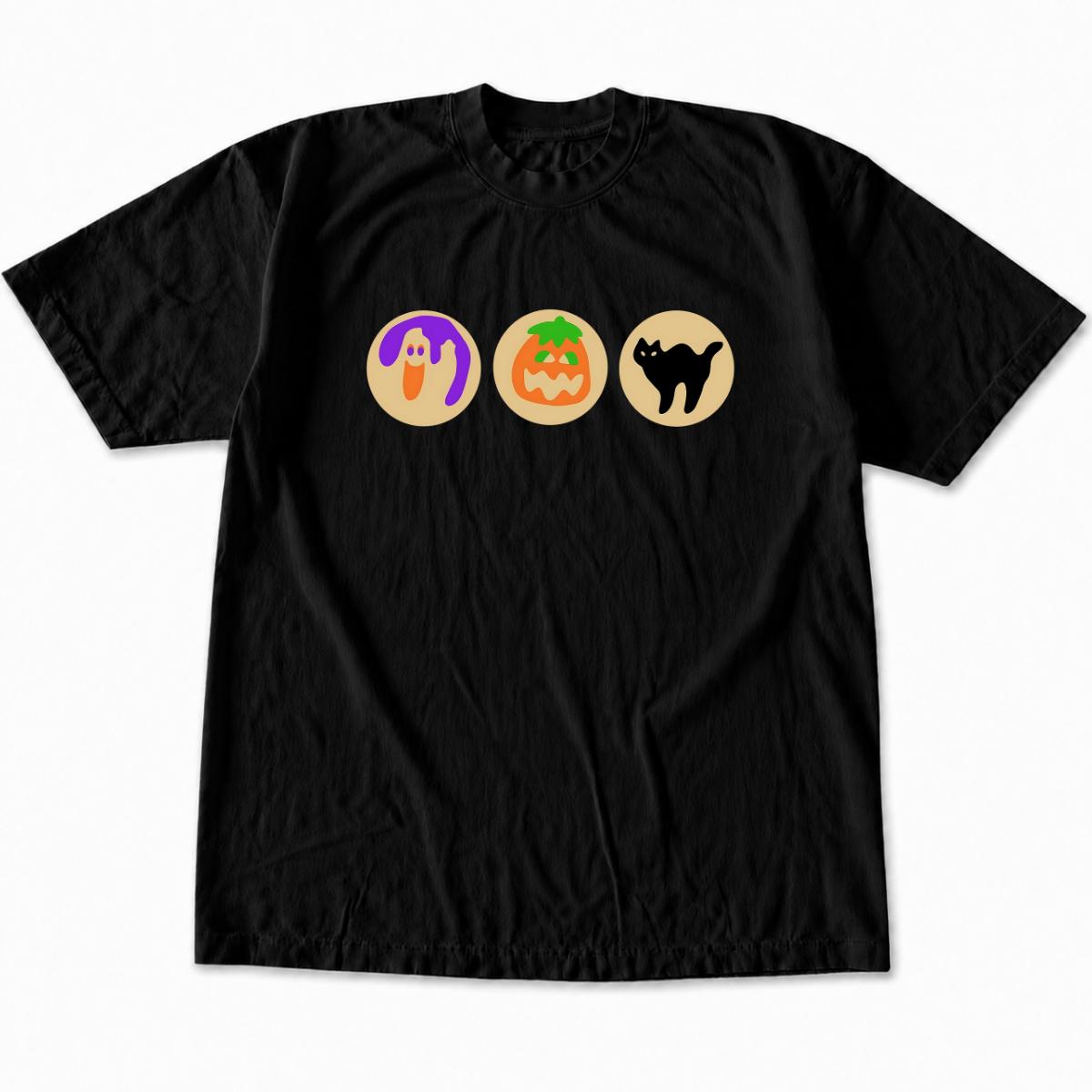 Halloween Sugar Cookie T-shirts, Comfort Colors Shirt, Retro Halloween Tee, Scary Halloween Shirts, Halloween Black Cat Tee, Pumpkin Shirts