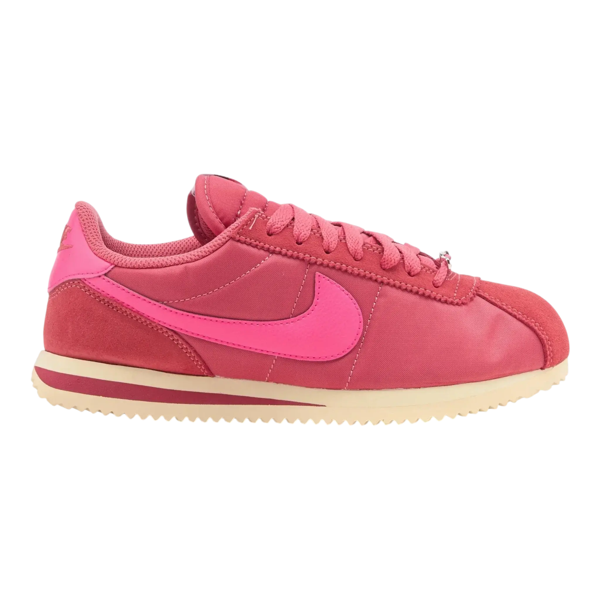 Nike Cortez Textile Sneaker in Adobe / Hyper Pink Suede | Women's Low-Top