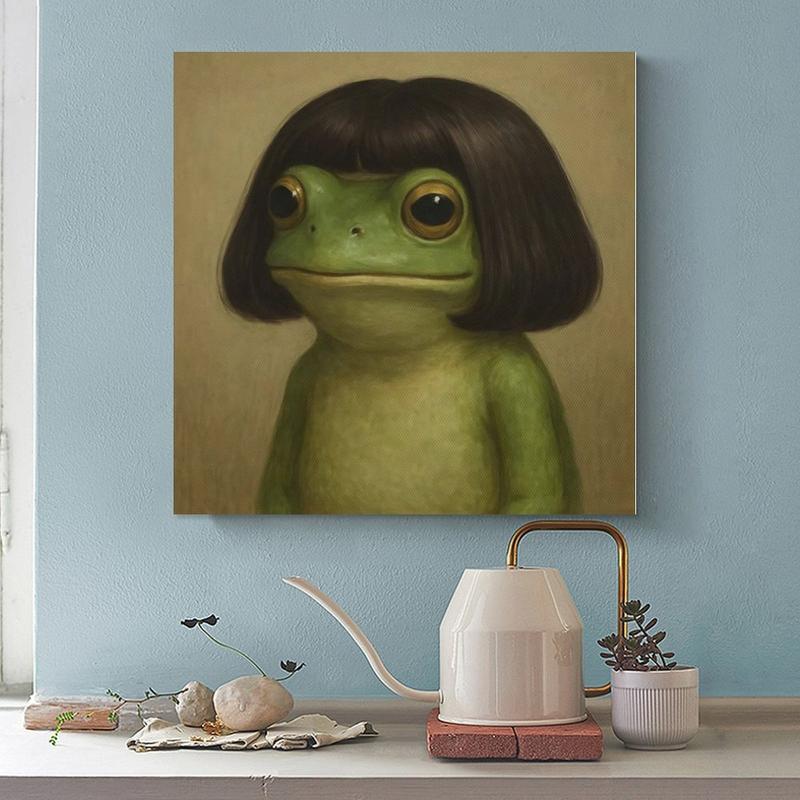 Whimsical Frog Portrait Canvas Print Funny Animal Wall Art Number Of Beast Skeleton Reading k Vintage Pumpkin Spooky Ghost and Pumpkins Witch Hat Classroom Watch Your Thoughts Ball Wall Art Top 100 Scratch Off Gremlins Poster Tin Sign Hot Cocoa Metal 'Num