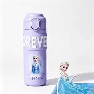 DISNEY Princess Elsa Thermal Water Bottle – 14 oz 5-Layer Vacuum Insulated with Leak-Proof Locking Lid, BPA-Free Reusable Drinkware for Cold and Hot Drinks