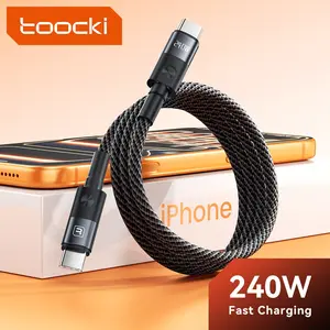 Toocki 240W USB Type C to  Type C Cable with E-Marker Chip 5A Ultra-Fast Charging Super Charge USB C Cable For Xiaomi Mi Turbo Charge PD3.1 Fast Charging For iPhone 17 16  Macbook Samsung Laptop