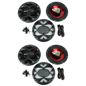 4) New BOSS CH6530 6.5" 3-Way 600W Car Audio Coaxial Speakers Stereo Red