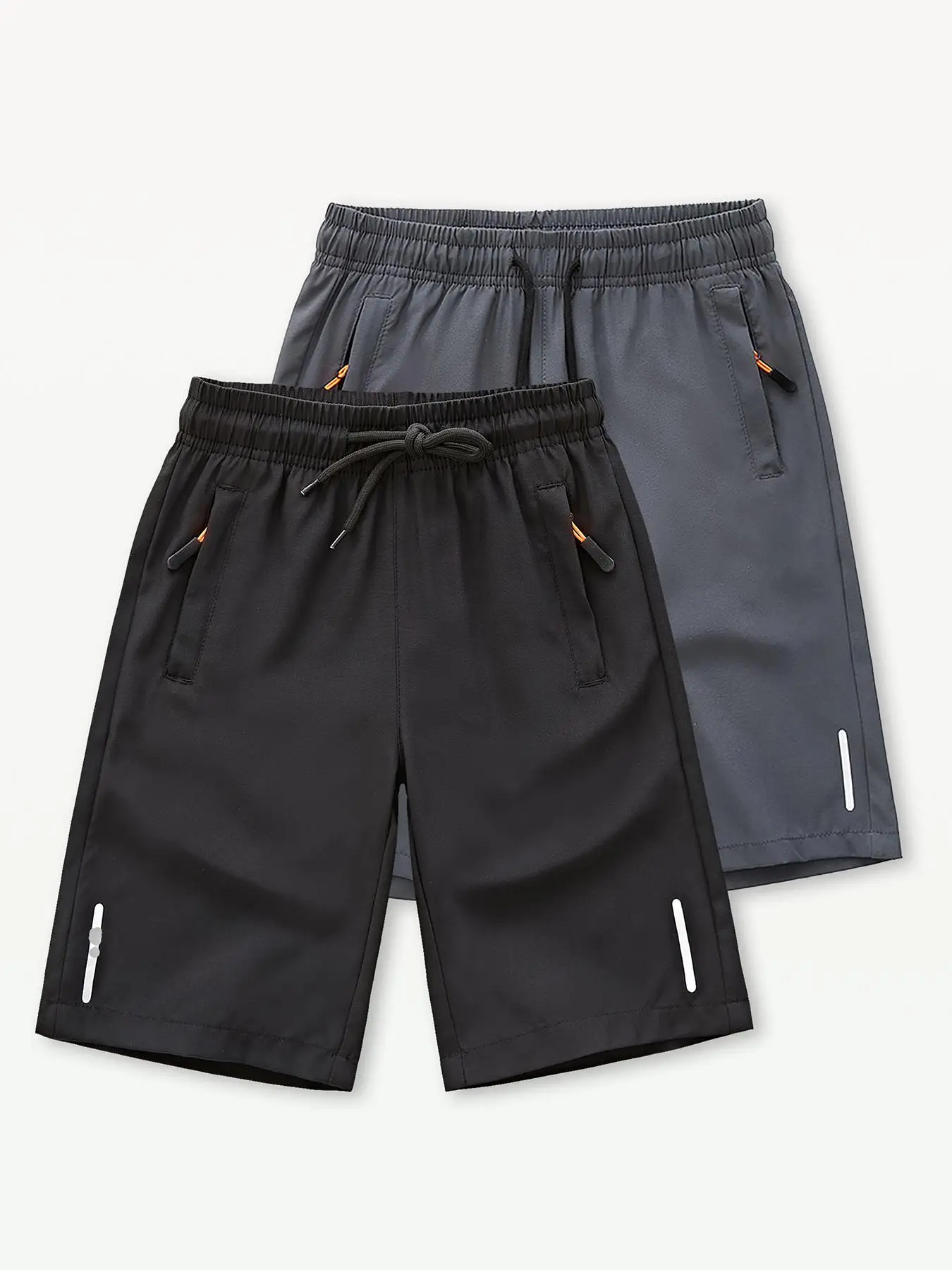 Boy's Zip Up Pocket Drawstring Shorts, Casual Comfy Breathable Shorts for Summer, Kids Bottoms for Daily Wear