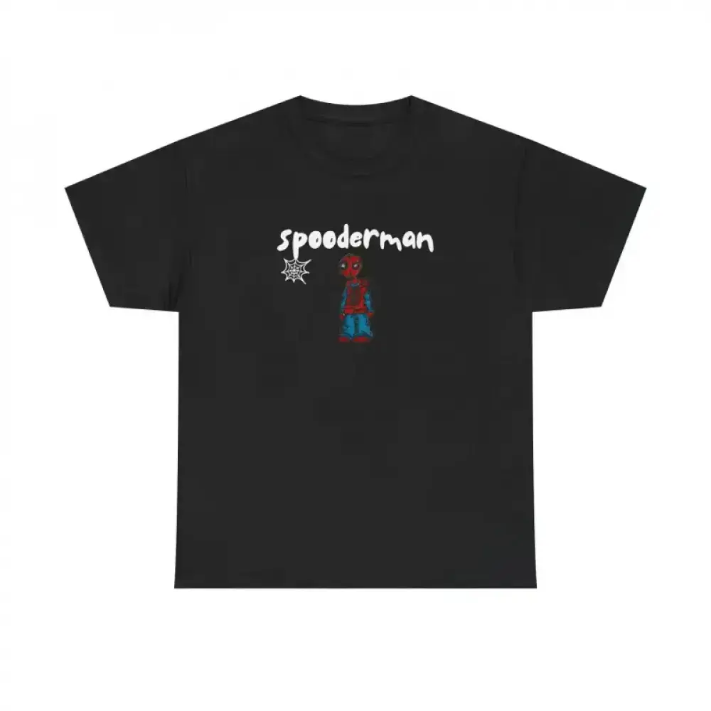 Men's Unisex Spider-Man Graphic T-Shirt - 100% Cotton Heavy Thick Garment, Streetwear Spandex-Blended, Breathable Soft Funny Meme Tee, Comic Book Hero Shirt, Office Wear, Superhero Fan Gift, Relaxed Fit, Hem, Drape