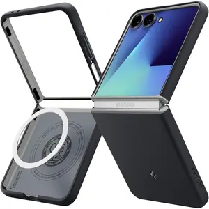 for Galaxy Z Flip 7 Case, Nano Pop MagFit [Fast Wireless Charging/Magnet for Galaxy] - Black Sesame
