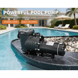 GARVEE 2.0 HP Compact Stainless Steel Pool Pump - 1500W Dual Voltage 115V/220V with Strainer Basket, Quick Install for Water Filtration in Above Ground & In-Ground Pools, Replacement Option