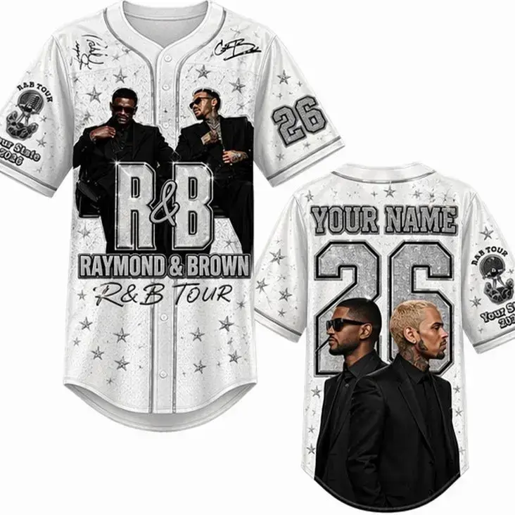 Custom C.B 2026 Baseball Jersey, Personalized Concert Tour Shirt, Hip Hop R&B Fan Outfit, Music Merch Gift