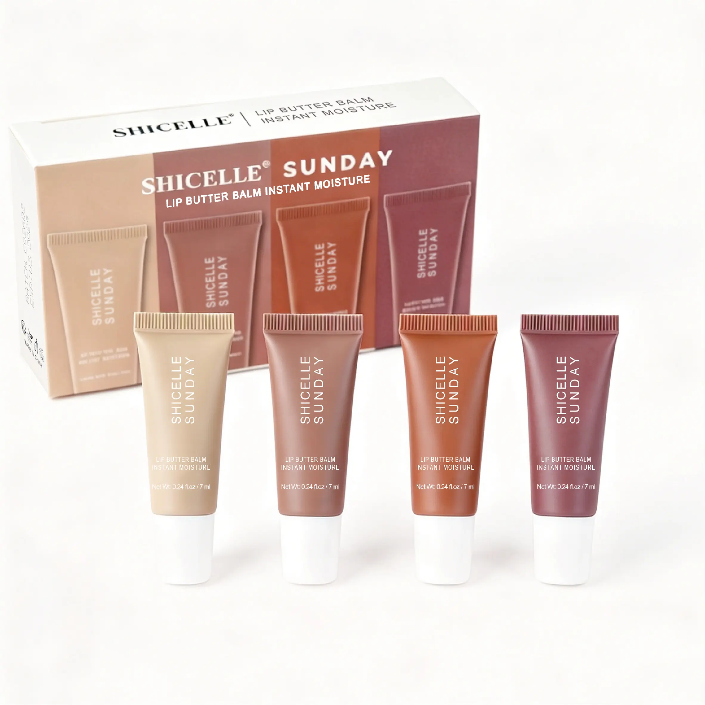 8 in 1 Mini Lip Butter Balm Gentle Moisturizing Hydration Lip Care For Smooth and Nourished Lips Skin Care Lipgloss Set Combined Hydrating