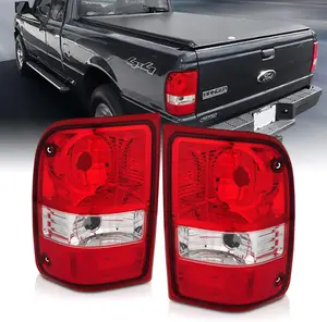 AmeriLite for 2001-2011 Ford Ranger Pickup Factory Style Crystal Red Replacement Tail Light Assembly Set - Passenger and Driver Side