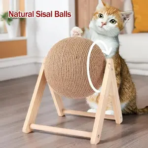 Cat Scratching Ball Toy Sisal Rope Interactive Grinding Paws Wear Resistant Kitten Toys Board for Indoor Cats Pet Supplies