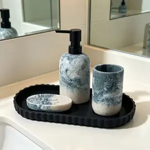 Modern Wavy Edge Decorative Tray, minimalist curved organizer tray for bathroom countertop, living room decor and kitchen storage, aesthetic home accessory for candles jewelry perfumes and tabletop organization