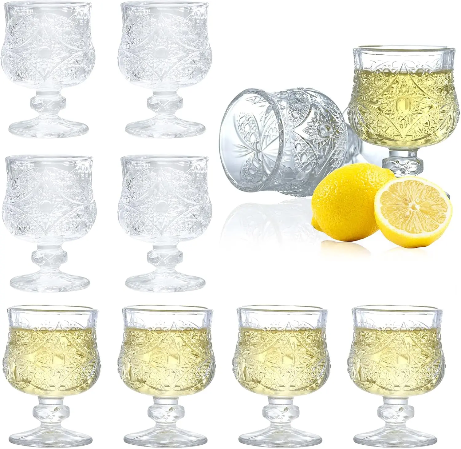 Cordial Glasses,1.7oz/50ml,Shot Glasses Set of 8,shot glasses with stem/ shot glasses/Sherry glasses