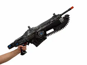 Kinstore 37" Gears Fantasy of War Lancer MK2 PU Foam Chainsaw PU Foam Gun PU Foam Rifle for Video Game Cosplay Costume Gift