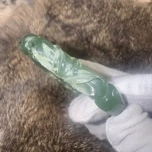 Hand carved bamboo jadeite bangle size 59.3mm