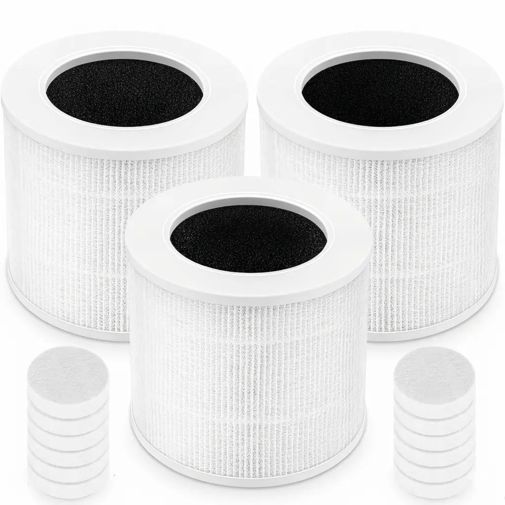 Replacement Filter for LEVOIT and-P Air Purifier, 3-in-1 H13 Grade True HEPA and High-Efficiency Activated Carbon,-RF, 4 Filter & 10 Fragrance Sponge