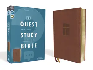 NIV, Quest Study Bible, Leathersoft, Brown, Comfort Print: The Only Q and A Study Bible by Christianity Today Intl.||Zondervan [Leatherbound Book]